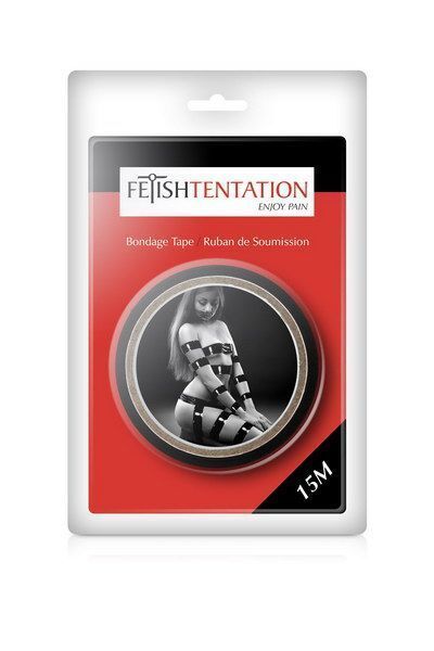 Скотч для бондажу Fetish Tentation Black (15м) (луснуто паковання!!!)