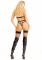 Боді-портупея Leg Avenue Patent Leather Harness Teddy L, лакові ремені з чокером