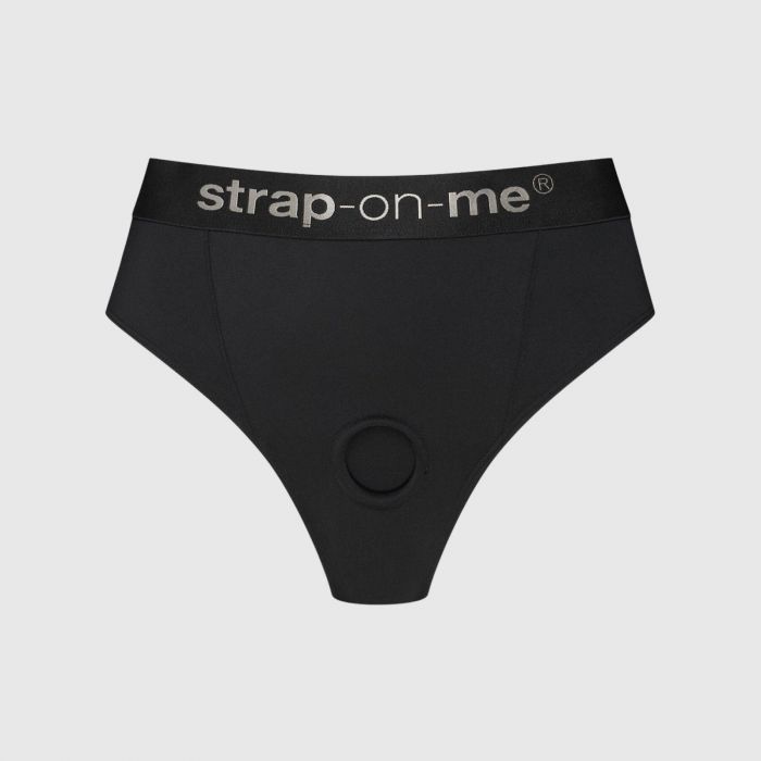 Трусики-бразиліана з фіксацією дилдо Strap-On-Me Harness Lingerie Idole – L – Black, високі