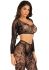 Комплект Leg Avenue Crop top & footless tights, One Size, чорний, кроп-топ та колготки без стопи