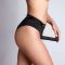Трусики-бразиліана з фіксацією дилдо Strap-On-Me Harness Lingerie Idole – L – Black, високі