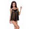 Сорочка прозора бебі дол Passion MELANIA CHEMISE S/M black (м'яте паковання!!!)