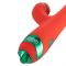Вібратор-кролик з пульсацією та флогером LOCKINK SEVANDA Whip Vibrating Massage Wand, червоно-зелений