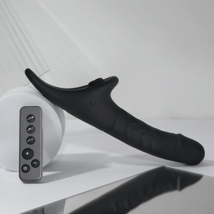 Вібронасадка для страпону з вакуумною стимуляцією Strap-On-Me Multi Orgasm Realistic Dildo M Black