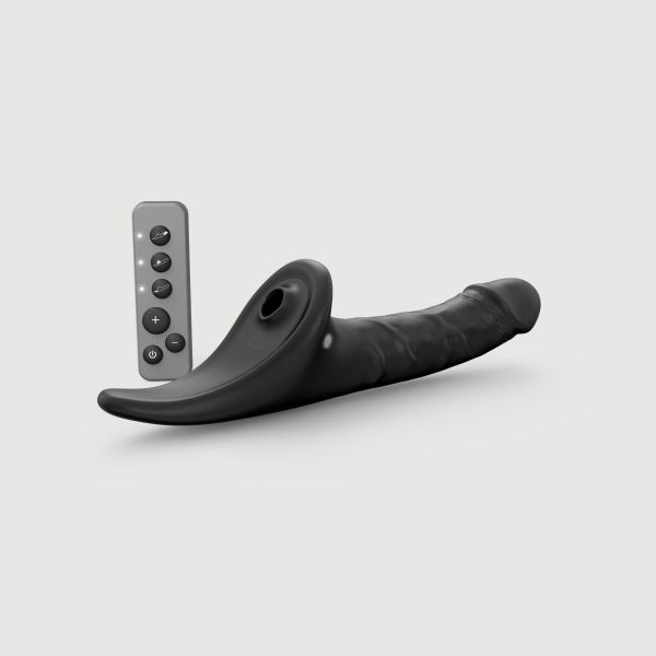 Вібронасадка для страпону з вакуумною стимуляцією Strap-On-Me Multi Orgasm Realistic Dildo M Black