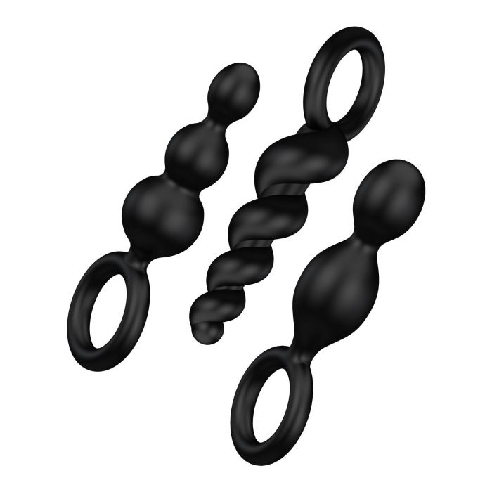 Набор анальных игрушек Satisfyer Plugs black (set of 3) - Booty Call  (м'яте паковання!!!)