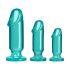 Набір анальних пробок Doc Johnson Crystal Jellies - Anal Starter Kit Teal (м'ятий та без вставки!!!)