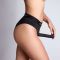 Трусики-бразиліана з фіксацією дилдо Strap-On-Me Harness Lingerie Idole – S – Black, високі