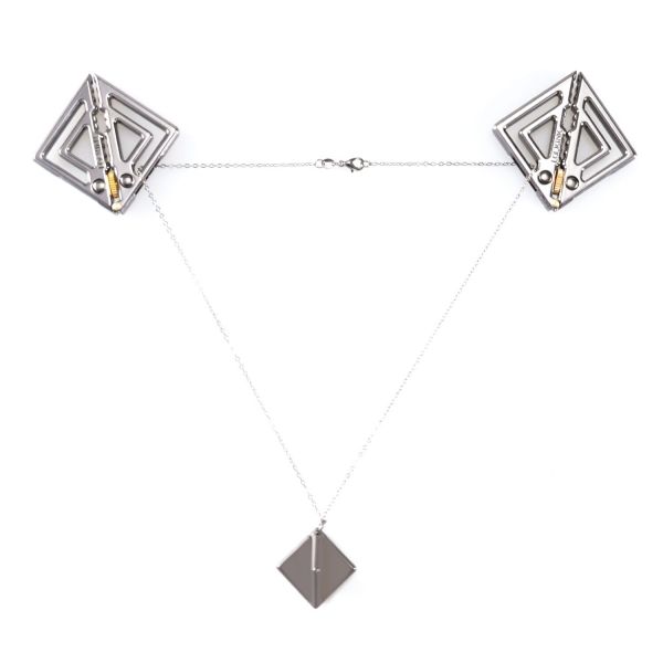 Затискачі для сосків з легкою підвіскою LOCKINK Adjustable Nipple Clamps with Light Pendant, сріблясті