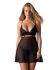 Бебі-дол Obsessive Nutris babydoll & thong, XL/2XL, імітація ліфа та спіднички, стрінги в комплекті