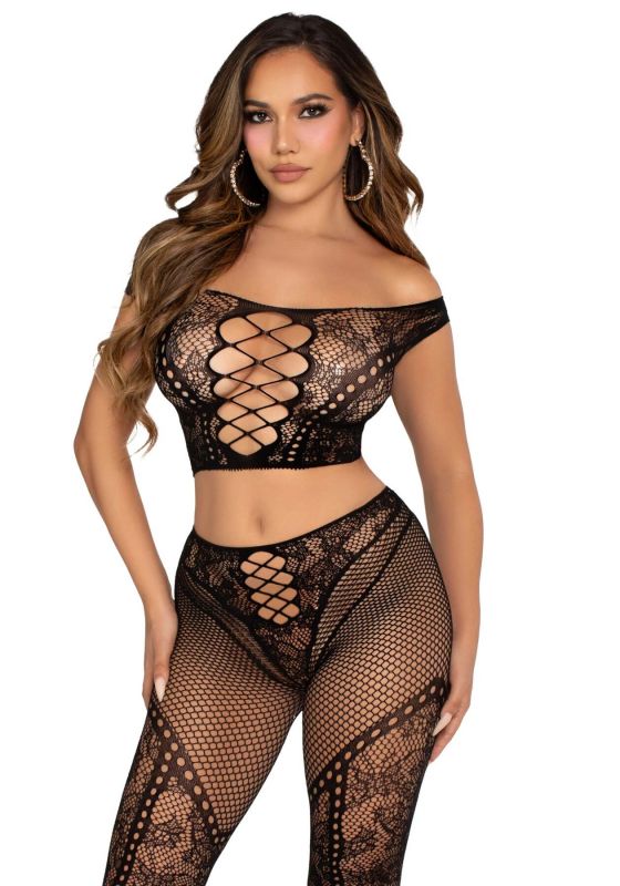 Комплект Leg Avenue Off Shoulder Crop Top and Legging One Size