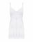 Сорочка Obsessive Amor Blanco underwire chemise & thong, S/M, біла, мереживний ліф, стрінги в наборі