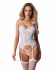 Корсет Obsessive Arrowel White corset S/M, з підв’язками для панчіх