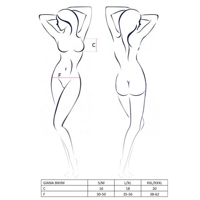 Комплект білизни Passion GIANA BIKINI S/M, white, напівпрозорі ліф і трусики з бантиками
