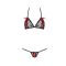 Комплект білизни Passion MELISSA BIKINI L/XL, black, ліф зі шнурівкою і трусики стрінги