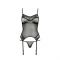 Корсет з пажами Passion MELANIA CORSET S/M, black, трусики, напівпрозорий