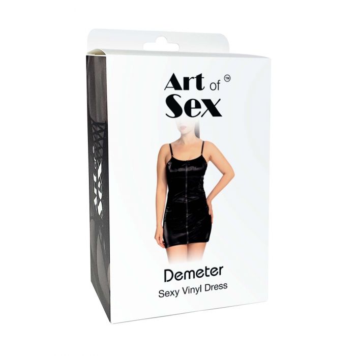 Лакована сукня Art of Sex - Demeter, колір чорний з ефектом голограми, розмір M