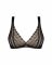 Мереживний бюстгальтер із трикутною чашкою Obsessive Estiqua bra XS/S, чорний, широкі лямки