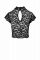 Топ Noir Handmade F303 Essence, XXL, black, мереживний, короткий рукав, комір-стійка