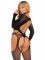 Бодістокінг 2 в 1 Leg Avenue Bodystocking with cutout teddy, One Size, чорний, панчохи-сітки і тедді