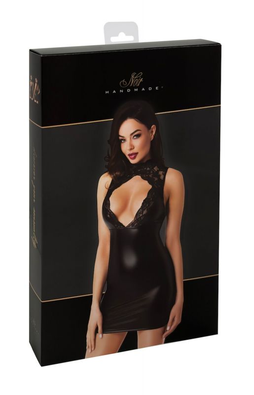 Сукня Noir Handmade F343 Powerwetlook and lace mini skirt - XXL