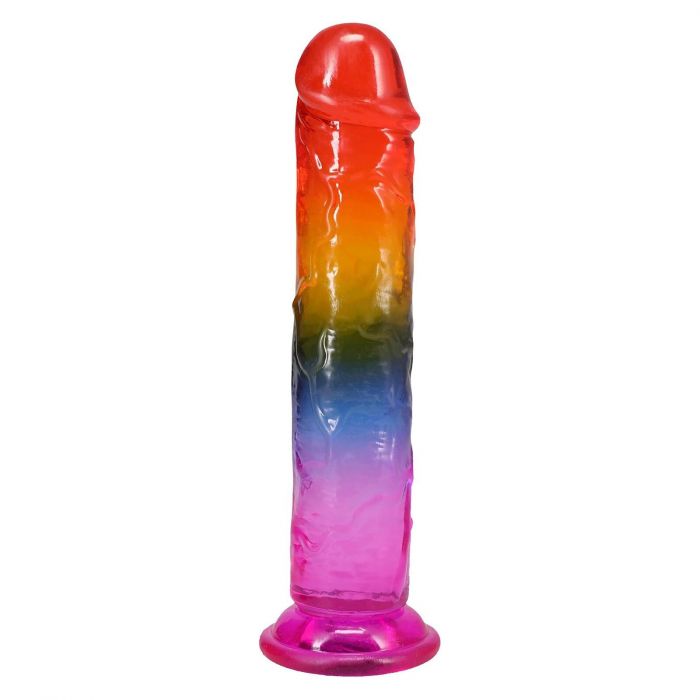 Фалоімітатор Doc Johnson Crystal Jellies - 7.5 Inch Dong - Rainbow