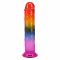 Фалоімітатор Doc Johnson Crystal Jellies - 7.5 Inch Dong - Rainbow