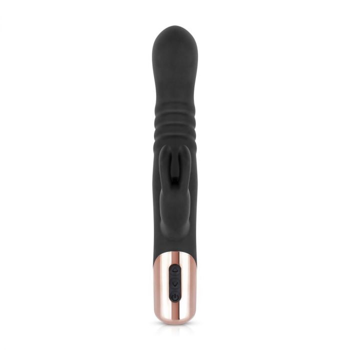 Вібратор-кролик Rosy Gold - Rabbit Vibrator with thrusting function - Black