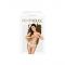 Трусики-бікіні Penthouse Catch Me M/L White, мереживо, вузькі ремінці, вирізи на сідницях, бантик