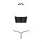 Комплект білизни з відкритими грудьми Passion GENEVIA SET WITH OPEN BRA XXL/XXXL black, корсет, стрі