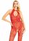 Бодістокінг Leg Avenue Rhinestone Lace and Net, One Size, червоний, зі стразами, відкритий доступ