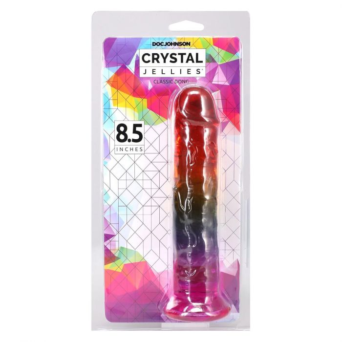 Фалоімітатор Doc Johnson Crystal Jellies - 8.5 Inch Сlassic Dong - Rainbow