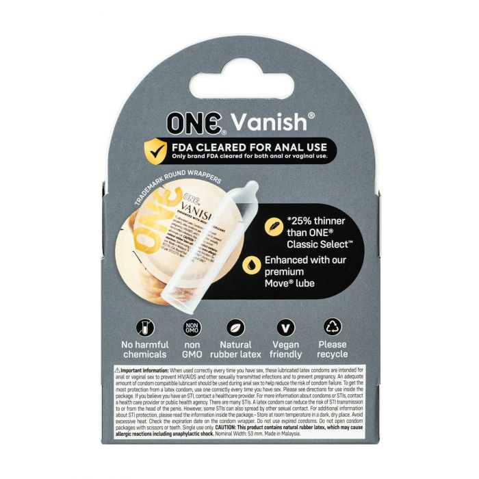 Презервативи ONE Vanish Hyperthin 3 шт (м'яте паковання!!!)