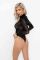 Боді під леопард Noir Handmade F287 Leopard flock bodysuit with long sleeves, M, довгий рукав