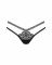 Трусики-стрінги Obsessive Blomentis thong, M/L, чорні, мереживні, боковинки — подвійні смужки