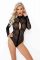 Боді під леопард Noir Handmade F287 Leopard flock bodysuit with long sleeves, XXL, довгий рукав