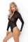 Боді під леопард Noir Handmade F287 Leopard flock bodysuit with long sleeves, XXL, довгий рукав