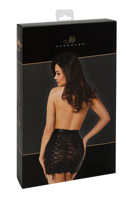 Спідниця Noir Handmade F341 Powerwetlook and lace skirt - XXL
