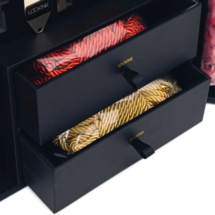 БДСМ-набір LOCKINK All-in-1 BDSM Play Kit, чорний, шкіра з тисненням, предмети для бондажу, шибарі, ваксплею