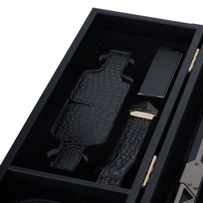 БДСМ-набір LOCKINK All-in-1 BDSM Play Kit, чорний, шкіра з тисненням, предмети для бондажу, шибарі, ваксплею