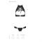 Комплект відкритий топ та трусики з екошкіри з люверсами Passion MALWIA SET OpenBra XXL/XXXL, black
