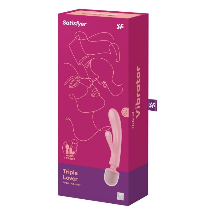 Вібратор-кролик з вібромасажером Satisfyer Triple Lover Pink, 3 мотори
