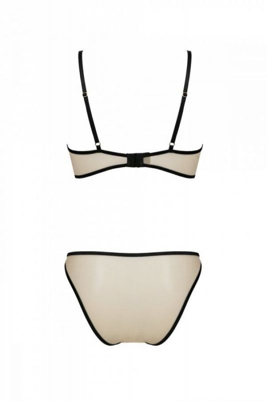 Комплект Passion LORINA SET, XXL/XXXL, beige, бюстгальтер та трусики