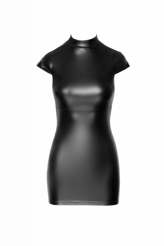 Сукня Noir Handmade F309 Fantasy, 3XL, black, міні, під латекс, короткий рукав, шнурівка ззаду