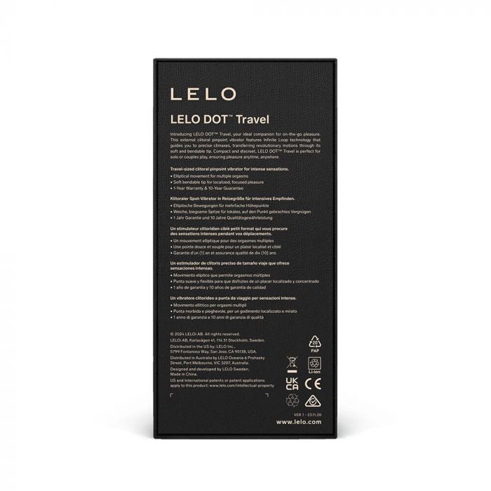 Кліторальний вібратор LELO DOT Travel Purple, точкова стимуляція, 8 режимів