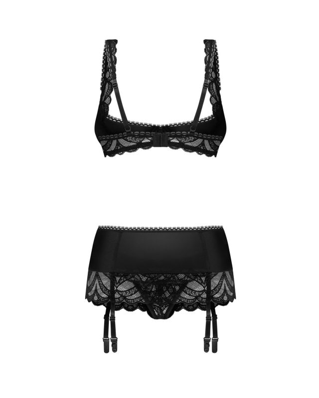 Комплект Obsessive Lecille 3-pcs crotchless set S/M