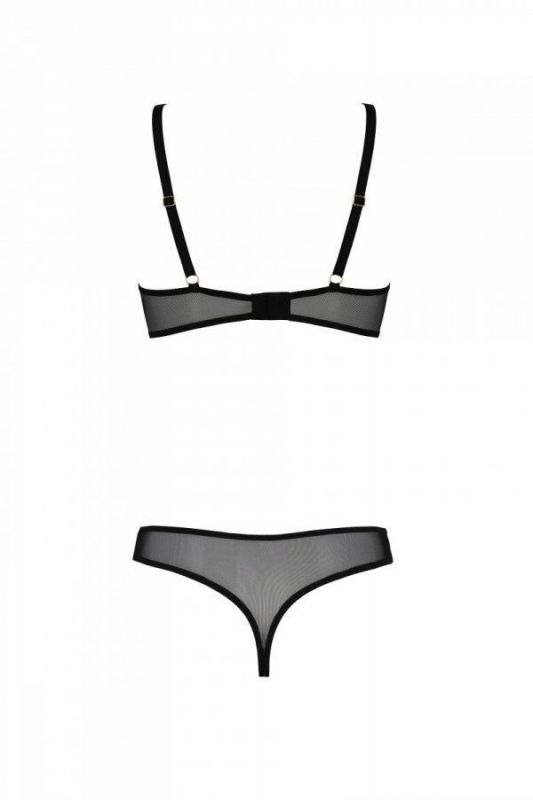 Еротичне боді Passion MARINA BODY, S/M, black, з відкритими чашками