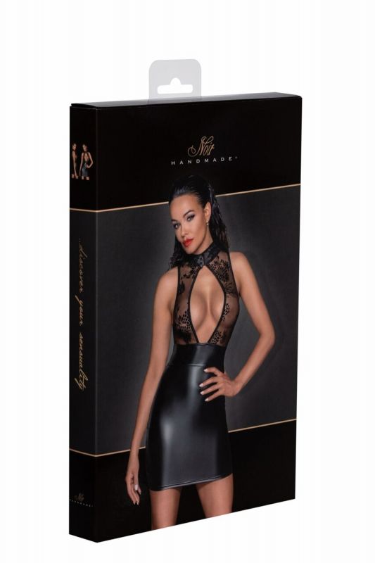 Сукня Noir Handmade F241 Short dress with powerwetlook skirt and tulle top, 3XL