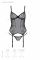 Корсет Passion LEAFA CORSET black, XXL/XXXL, м'які чашки, затискачі для панчіх, стрінги в комплекті