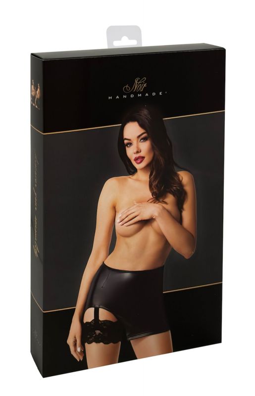 Спідниця Noir Handmade F345 Powerwetlook skirt with garter - XXL